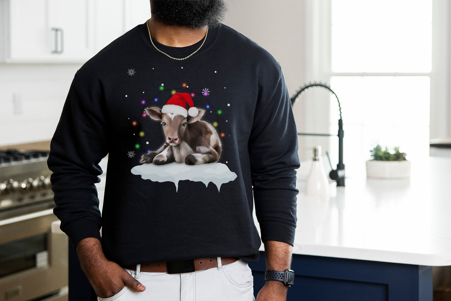 MOE-HO-HO HEIFER KOE KERST Sweater