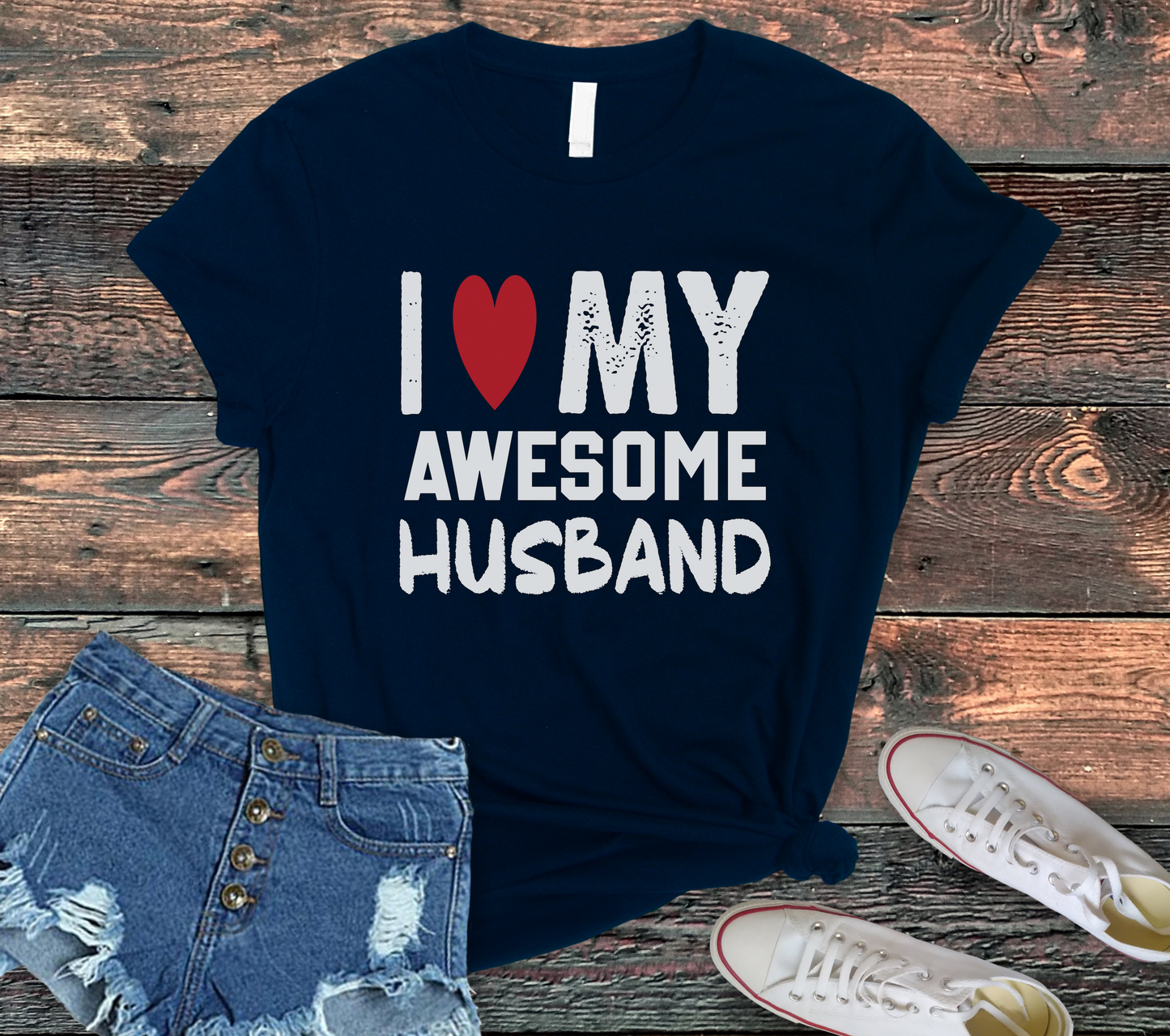 I ❤️ MY AWSOME HUSBAND T-shirt