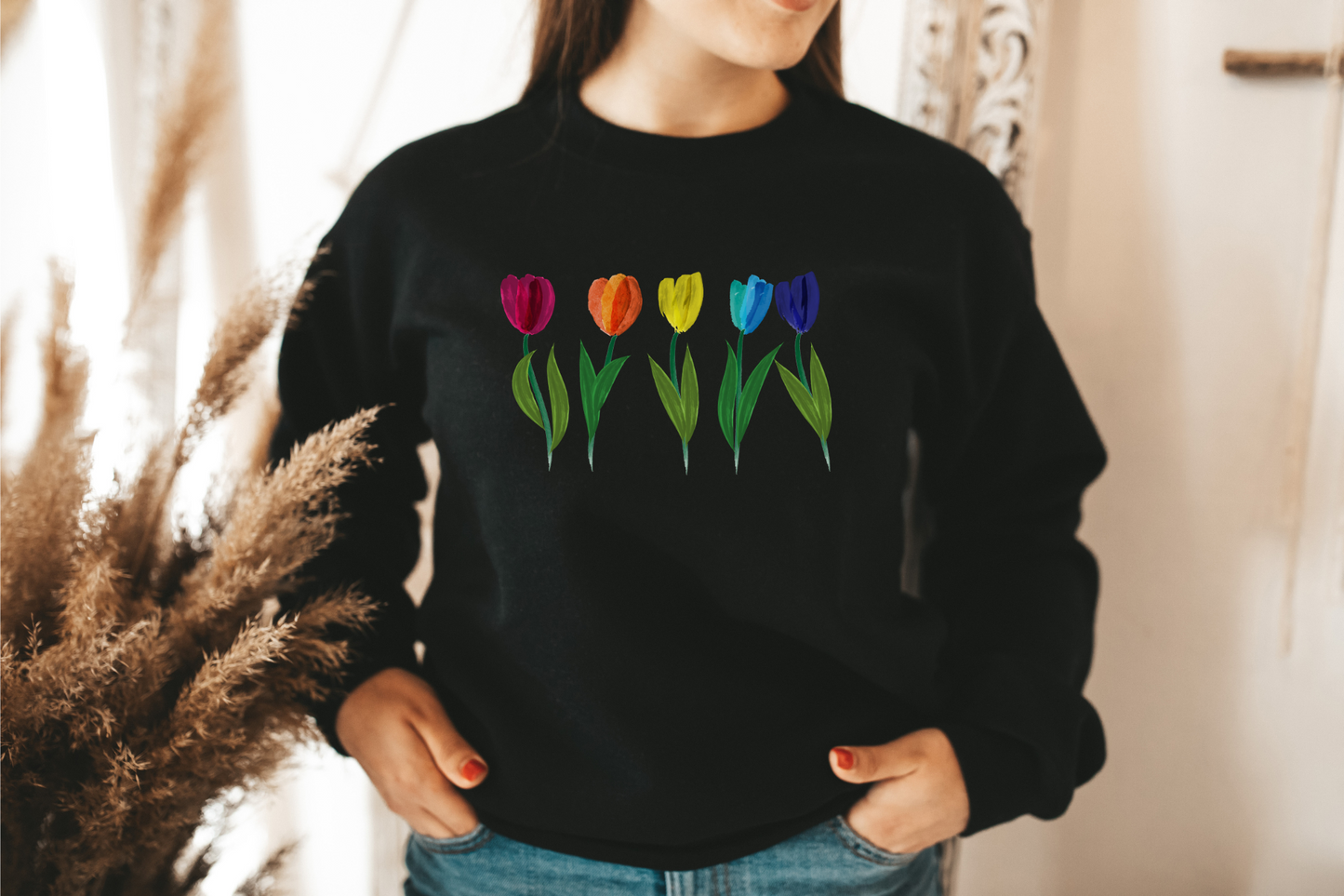 LGBT PRIDE RAINBOW DUTCH TULIPS Sweater