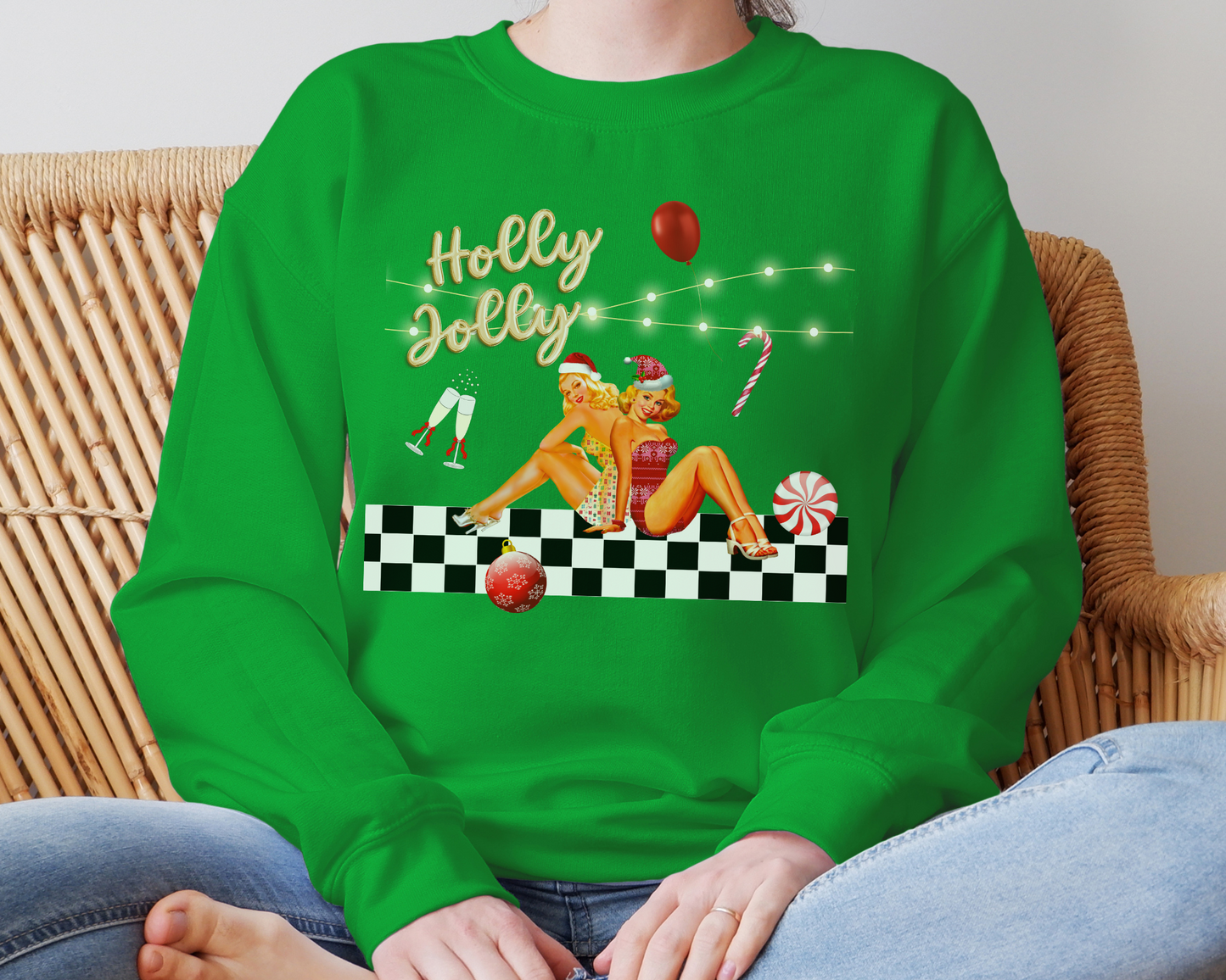RETRO CHRISTMAS SWEATER HOLLY JOLLY
