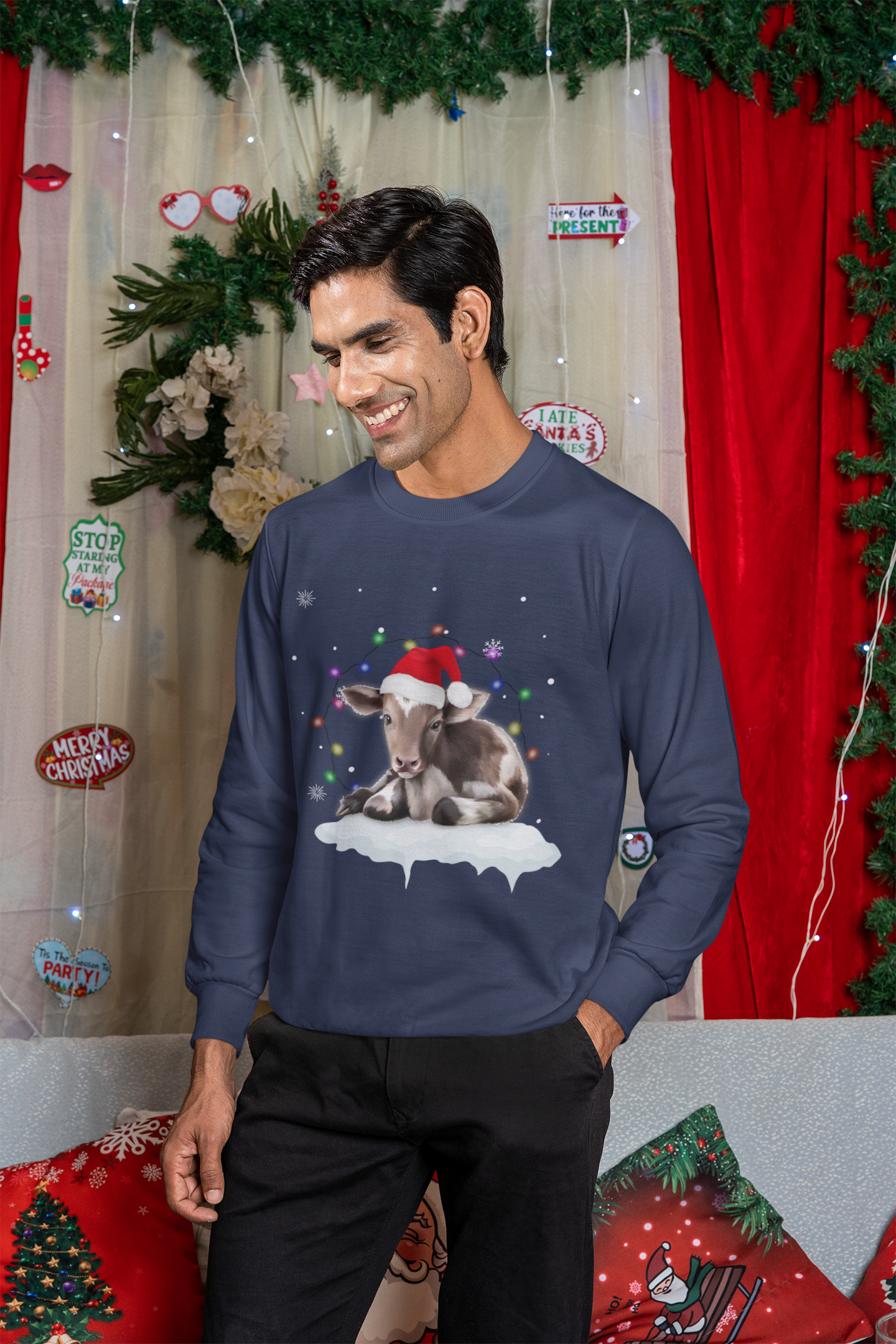 MOE-HO-HO HEIFER KOE KERST Sweater