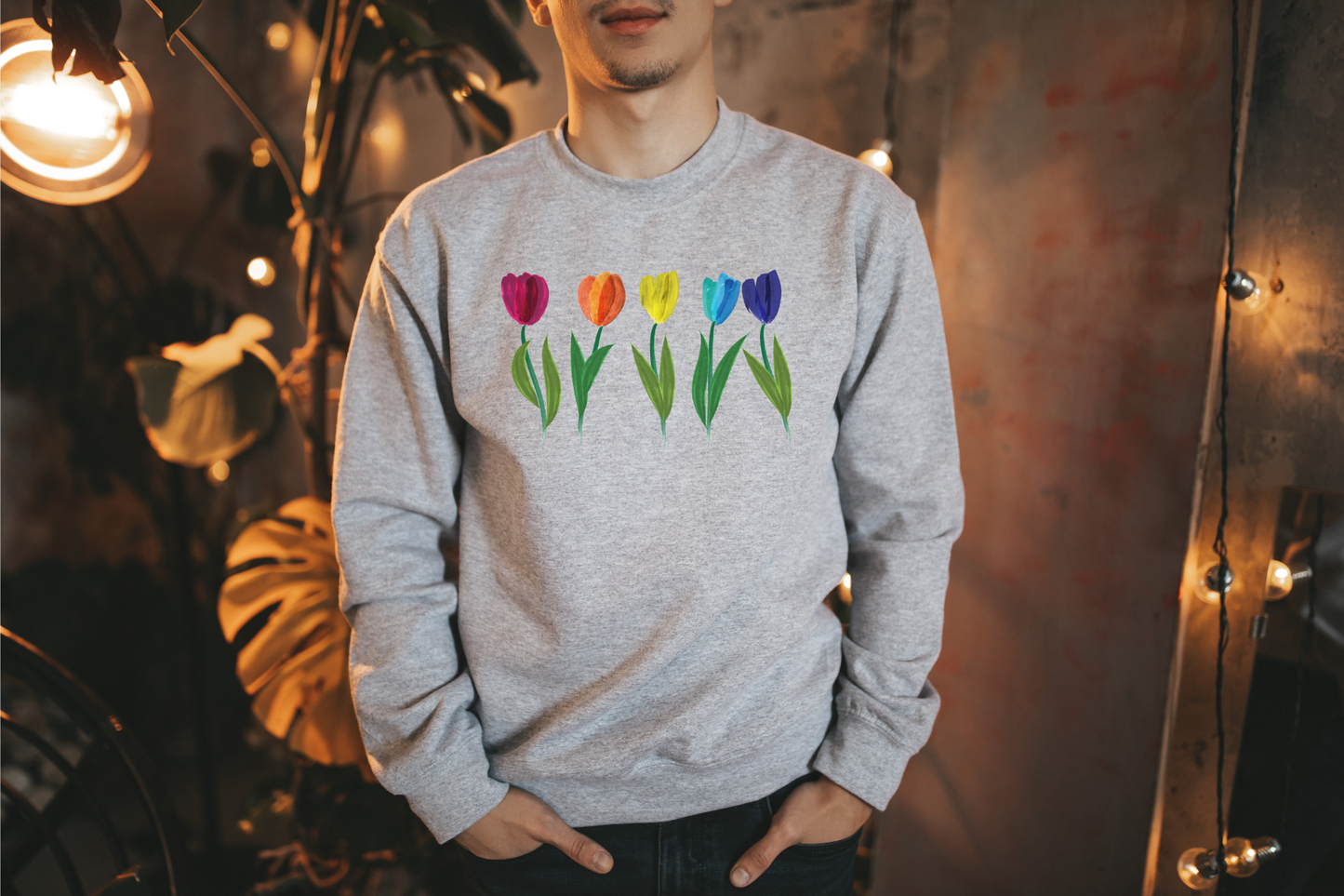 LGBT PRIDE RAINBOW DUTCH TULIPS Sweater