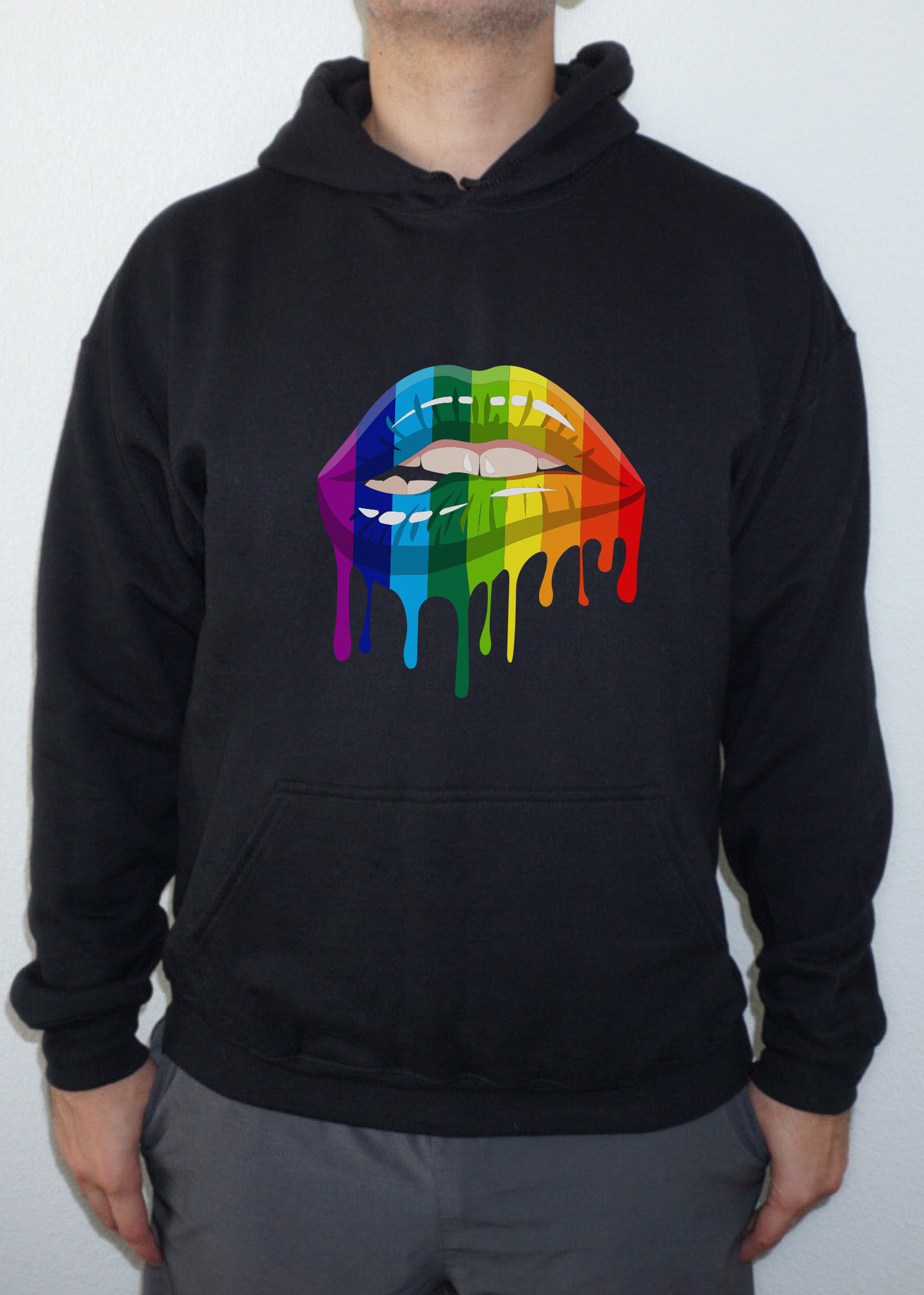 UNISEKS LGBT RAINBOW LIP Hoodie