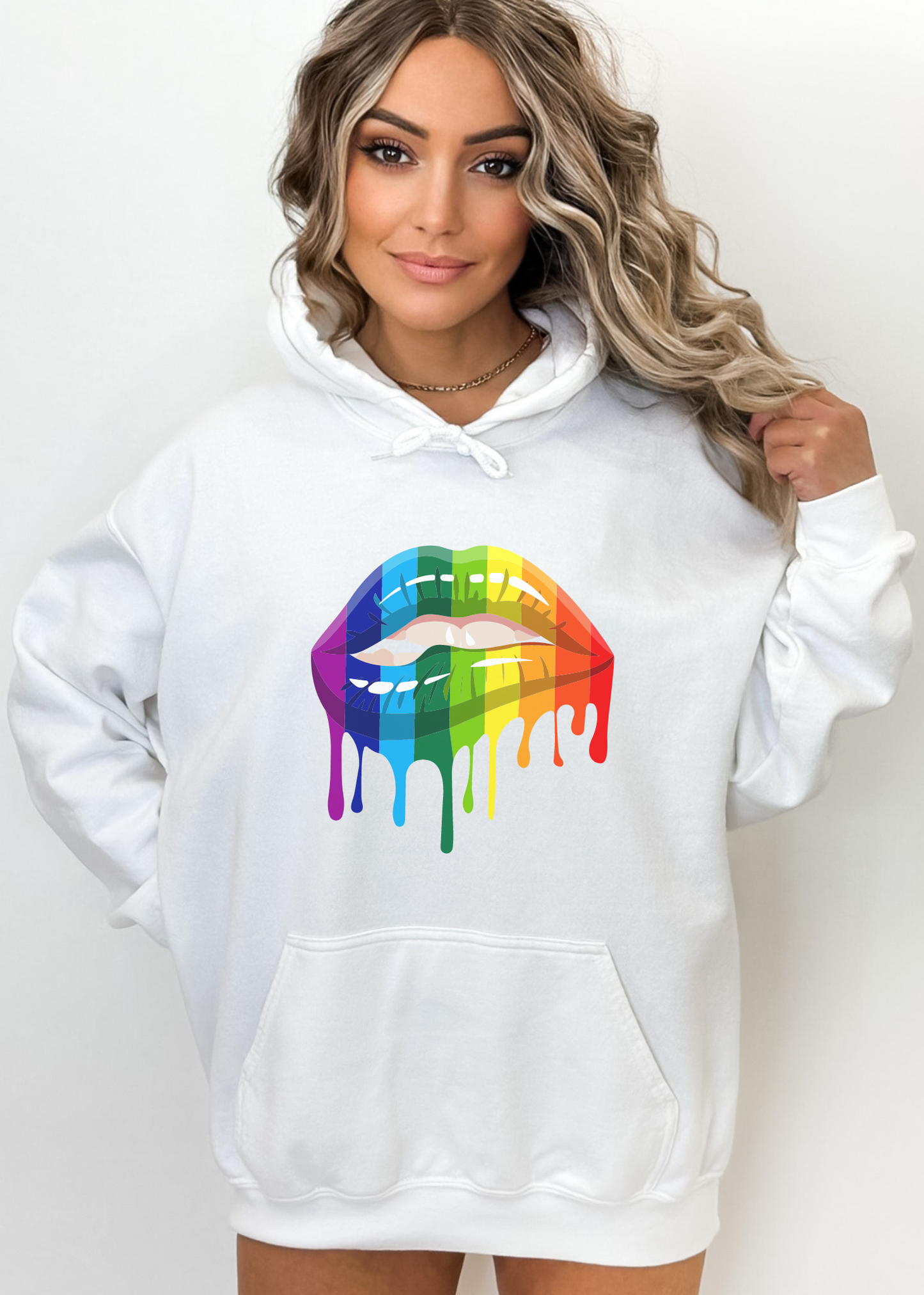 UNISEKS LGBT RAINBOW LIP Hoodie