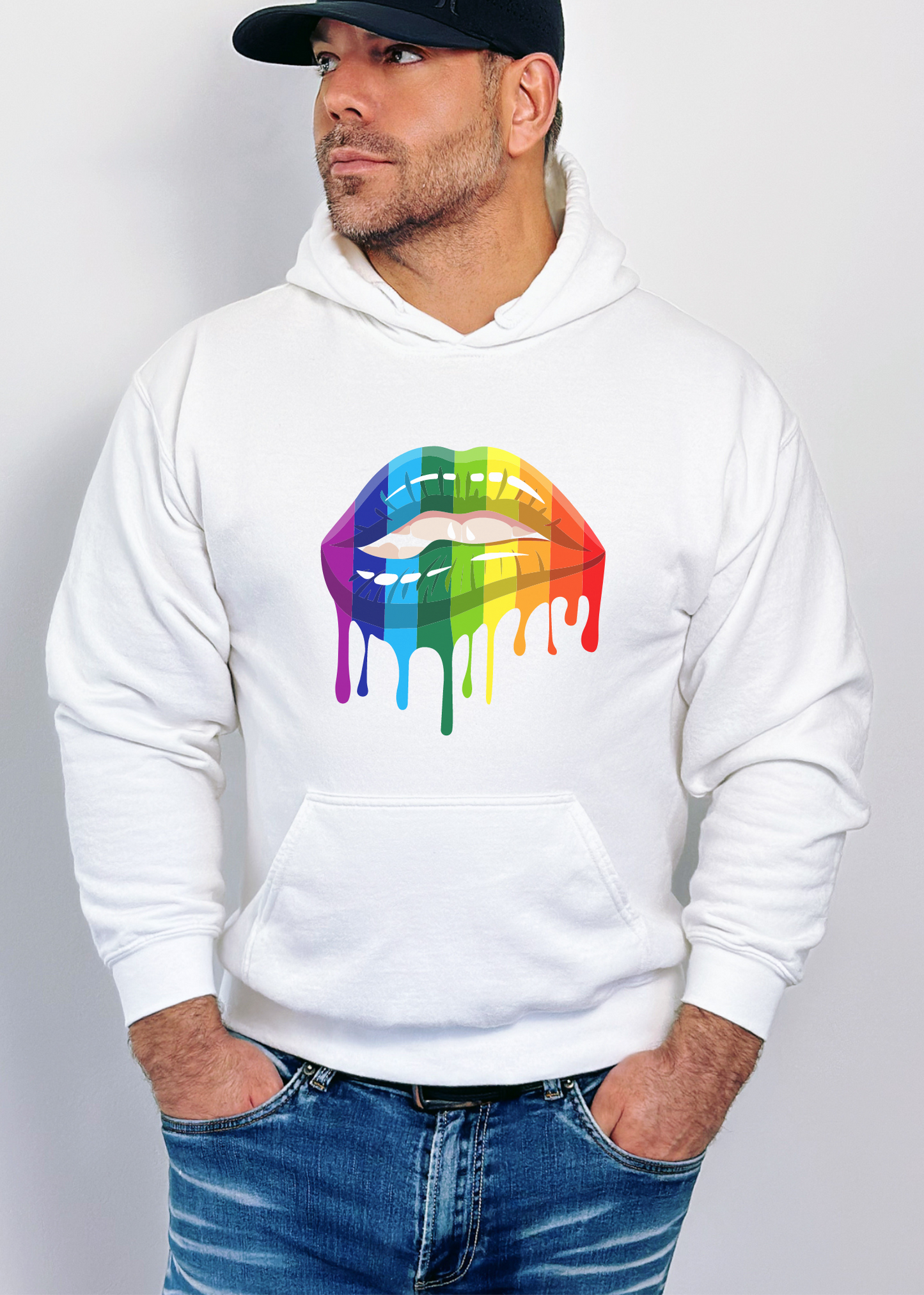 UNISEKS LGBT RAINBOW LIP Hoodie