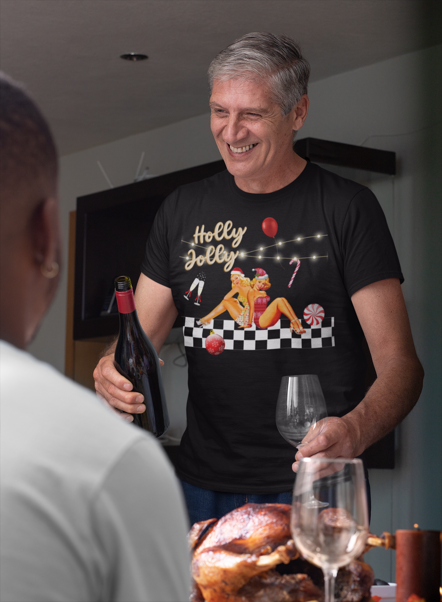 RETRO CHRISTMAS T-SHIRT HOLLY JOLLY