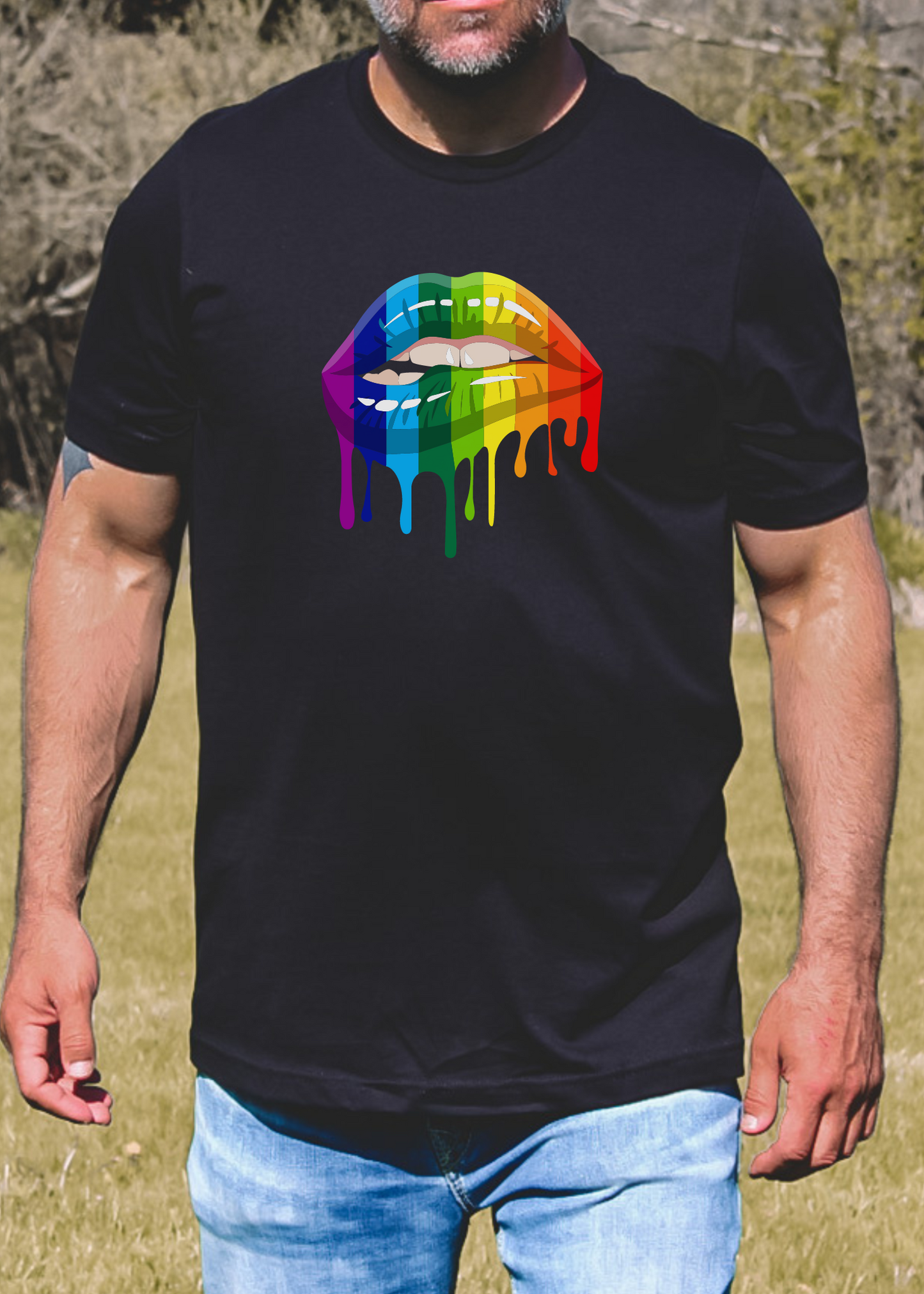 UNISEKS LGBT RAINBOW LIP T-shirt