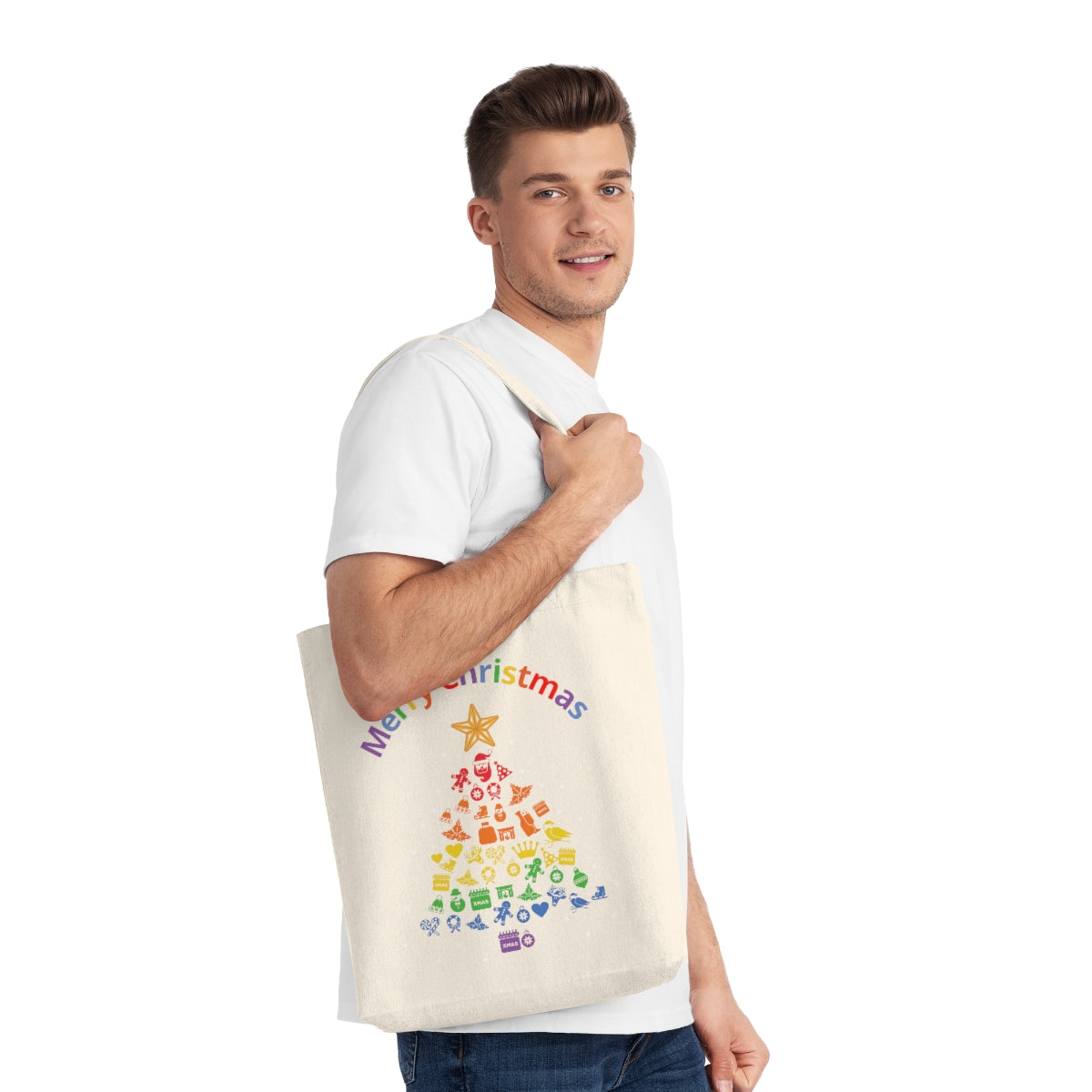 LGBT CHRISTMAS RAINBOW TREE - ECO Friendly Woven Tote Bag