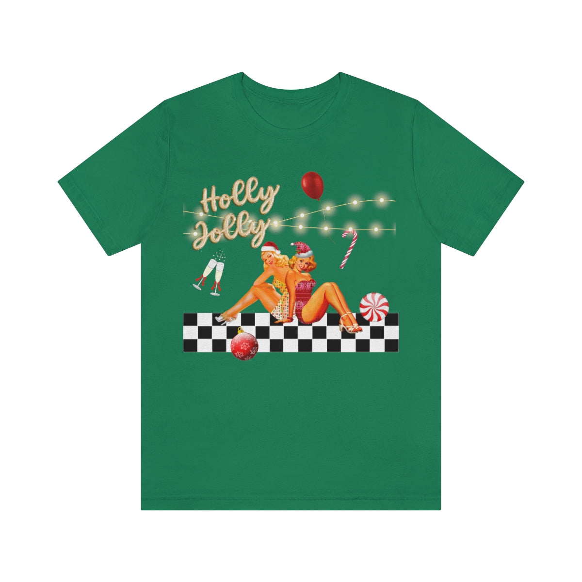 RETRO CHRISTMAS T-SHIRT HOLLY JOLLY