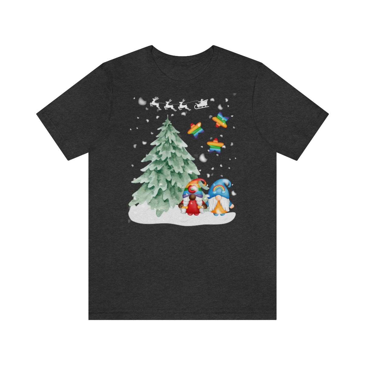 RAINBOW PRIDE CHRISTMAS SNOW GNOMES T-shirt