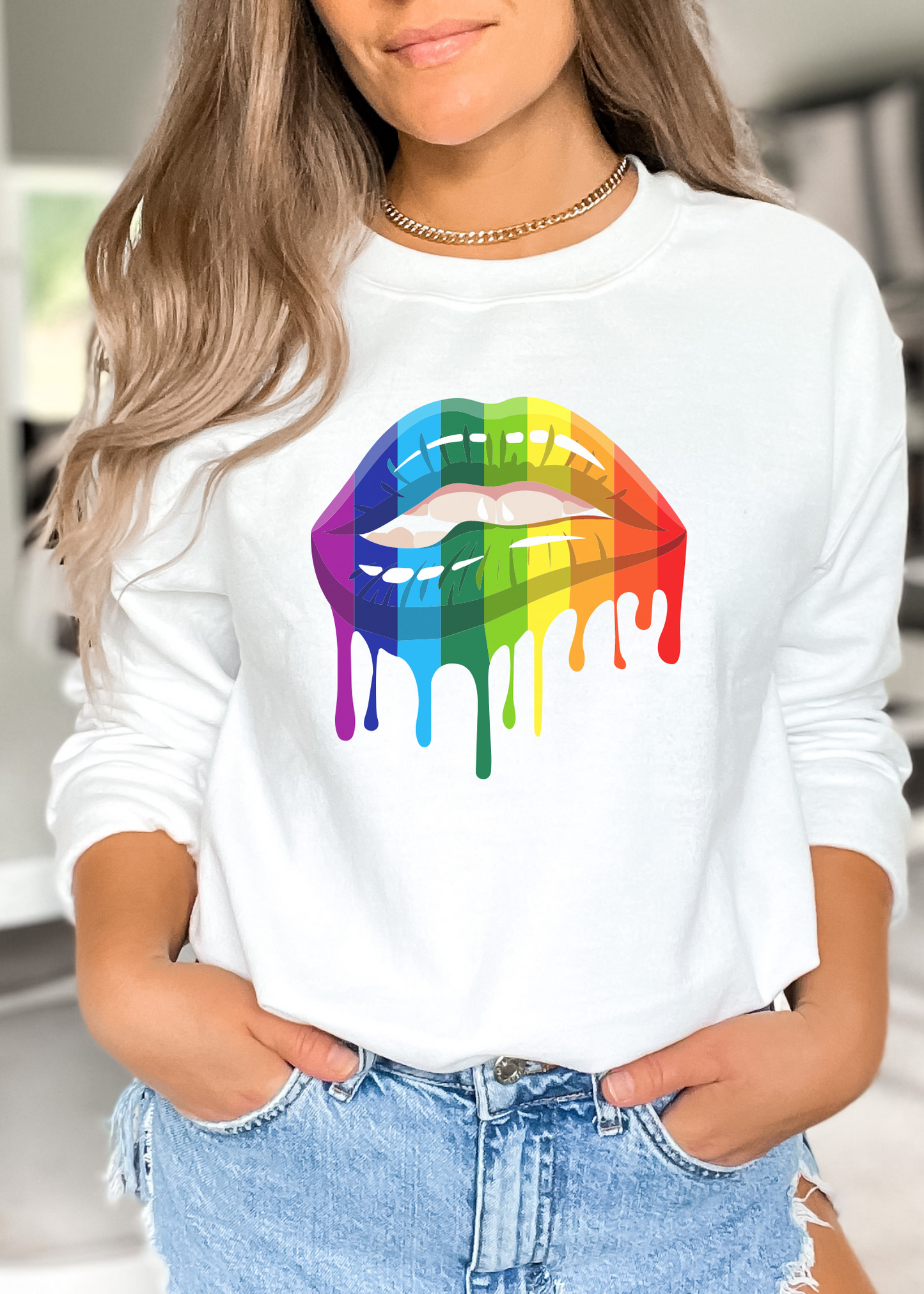 UNISEKS LGBT RAINBOW LIP Sweater