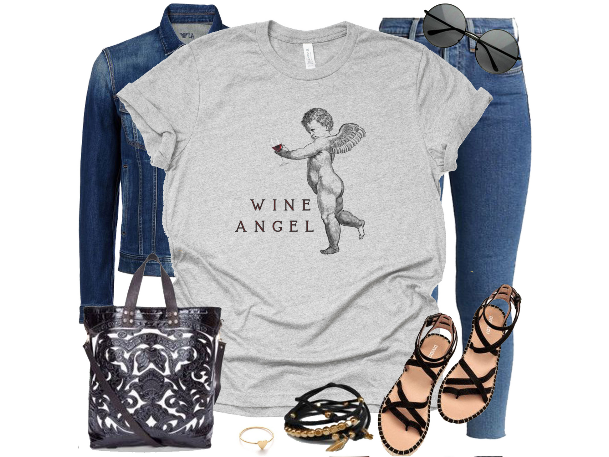 WINE ANGEL CLASSIC T shirt
