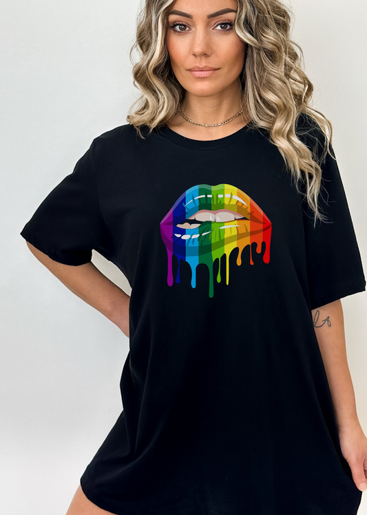 UNISEKS LGBT RAINBOW LIP T-shirt