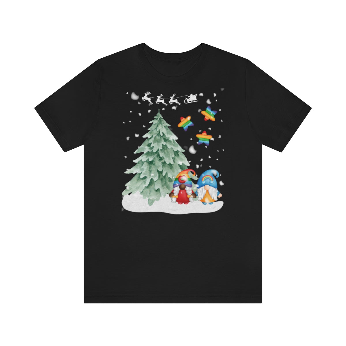 RAINBOW PRIDE CHRISTMAS SNOW GNOMES T-shirt