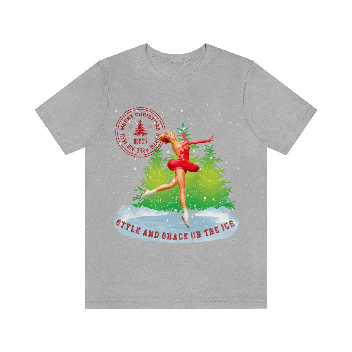 RETRO KERST T'SHIRT STYLE AND GRACE ON THE ICE