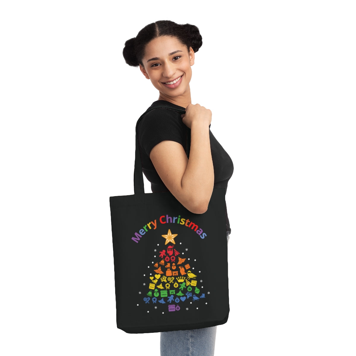 LGBT CHRISTMAS RAINBOW TREE - ECO Friendly Woven Tote Bag