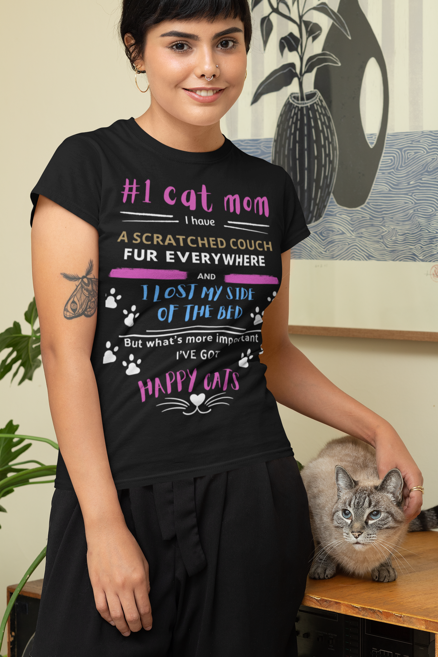 NUMBER 1 CAT MOM T-shirt